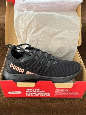 Puma Women’s Black Sneaker with Pink Accent Logo